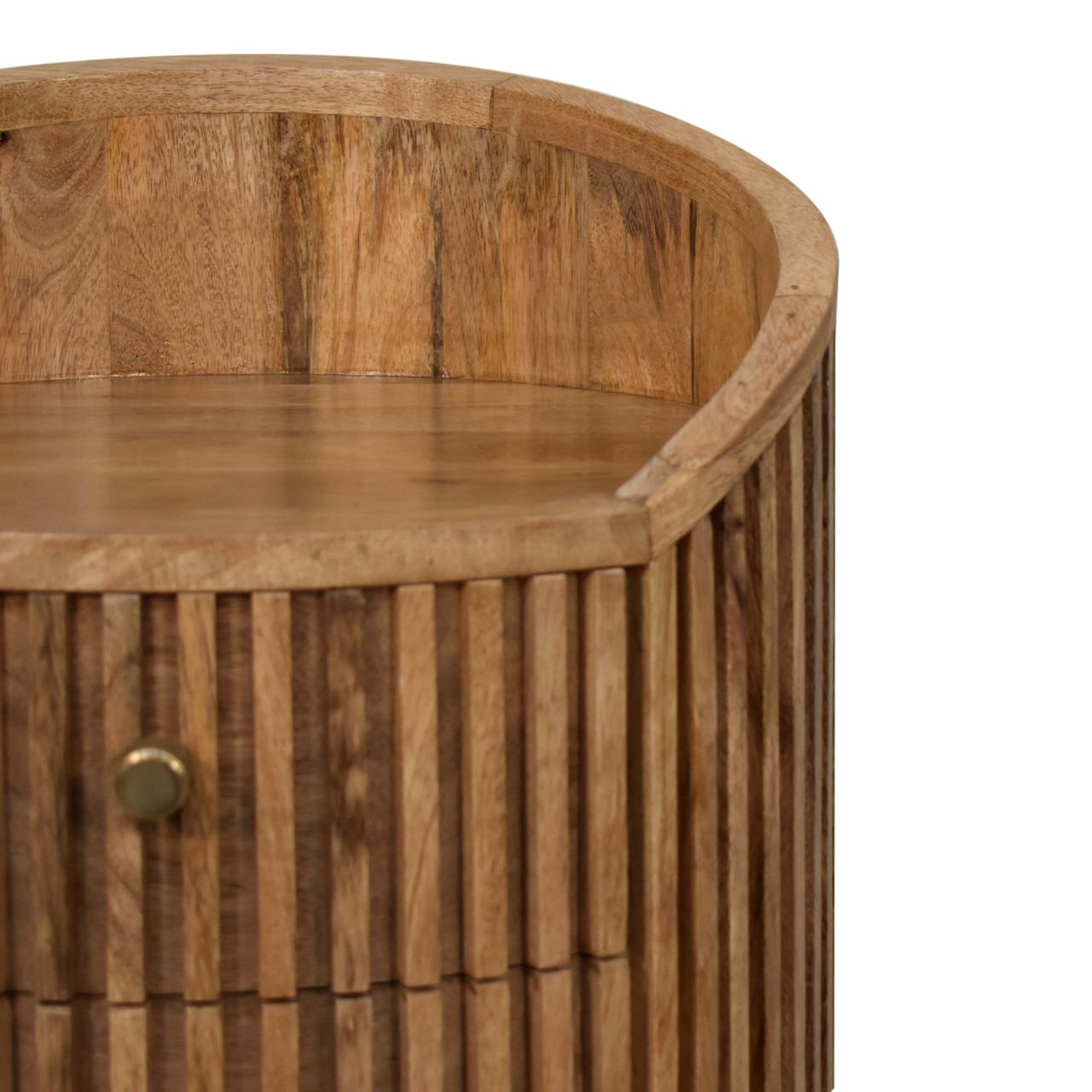 Soba Bedside Table | Oak Solid Mango Wood Hand-Carved
