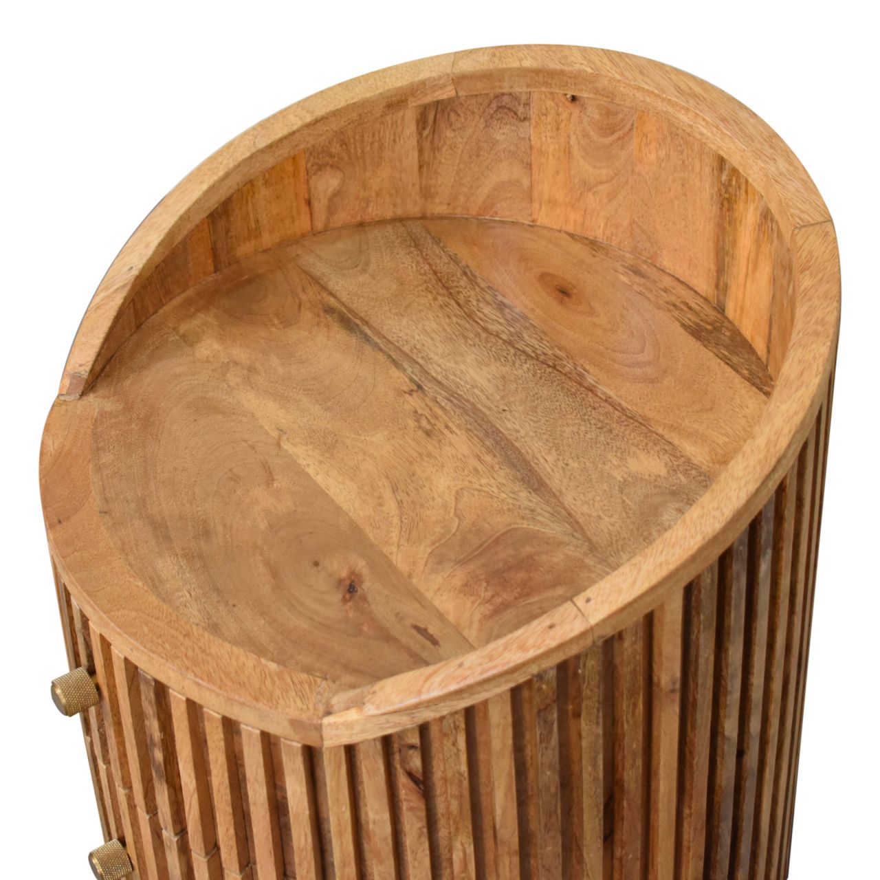Soba Bedside Table | Oak Solid Mango Wood Hand-Carved