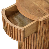 Soba Bedside Table | Oak Solid Mango Wood Hand-Carved