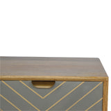Cement Inlay Bedside with Open Slot Bedside Table | Oak-Ish Mango Wood