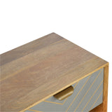 Cement Inlay Bedside with Open Slot Bedside Table | Oak-Ish Mango Wood