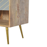 Cement Inlay Bedside with Open Slot Bedside Table | Oak-Ish Mango Wood