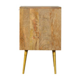 Cement Inlay Bedside with Open Slot Bedside Table | Oak-Ish Mango Wood