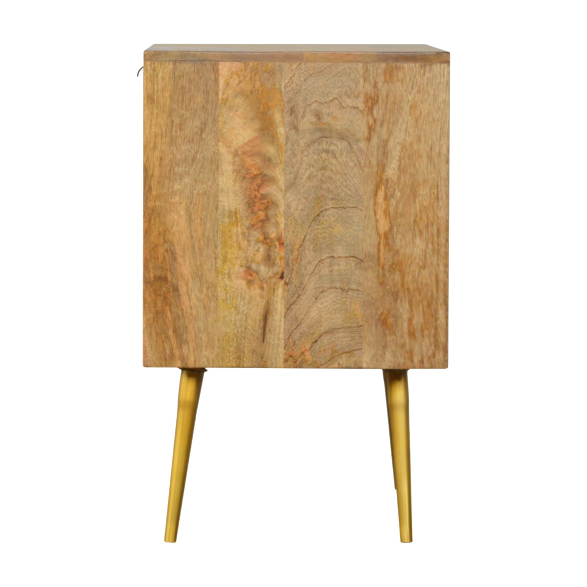 Cement Inlay Bedside with Open Slot Bedside Table | Oak-Ish Mango Wood