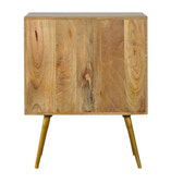 Cement Inlay Bedside with Open Slot Bedside Table | Oak-Ish Mango Wood