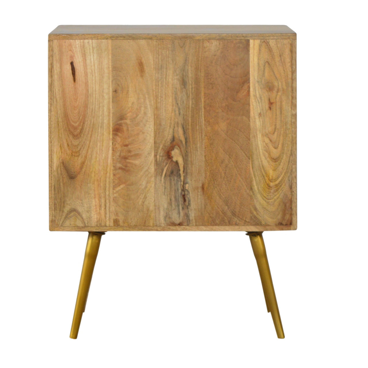 Cement Inlay Bedside with Open Slot Bedside Table | Oak-Ish Mango Wood