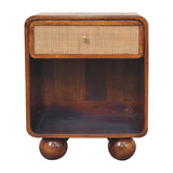 Chestnut Open Woven Bedside Table