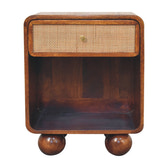 Chestnut Open Woven Bedside Table
