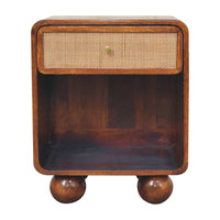 Chestnut Open Woven Bedside Table
