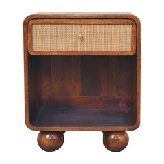 Chestnut Open Woven Bedside Table