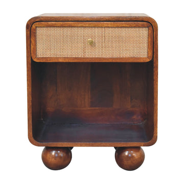 Chestnut Open Woven Bedside Table