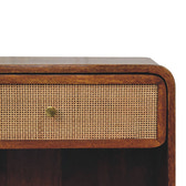 Chestnut Open Woven Bedside Table