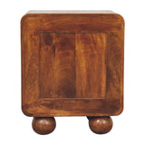 Chestnut Open Woven Bedside Table