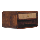 Chestnut Wall Mounted Open Woven Bedside Table | Wall-Mounted
