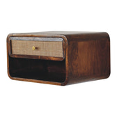 Chestnut Wall Mounted Open Woven Bedside Table | Wall-Mounted