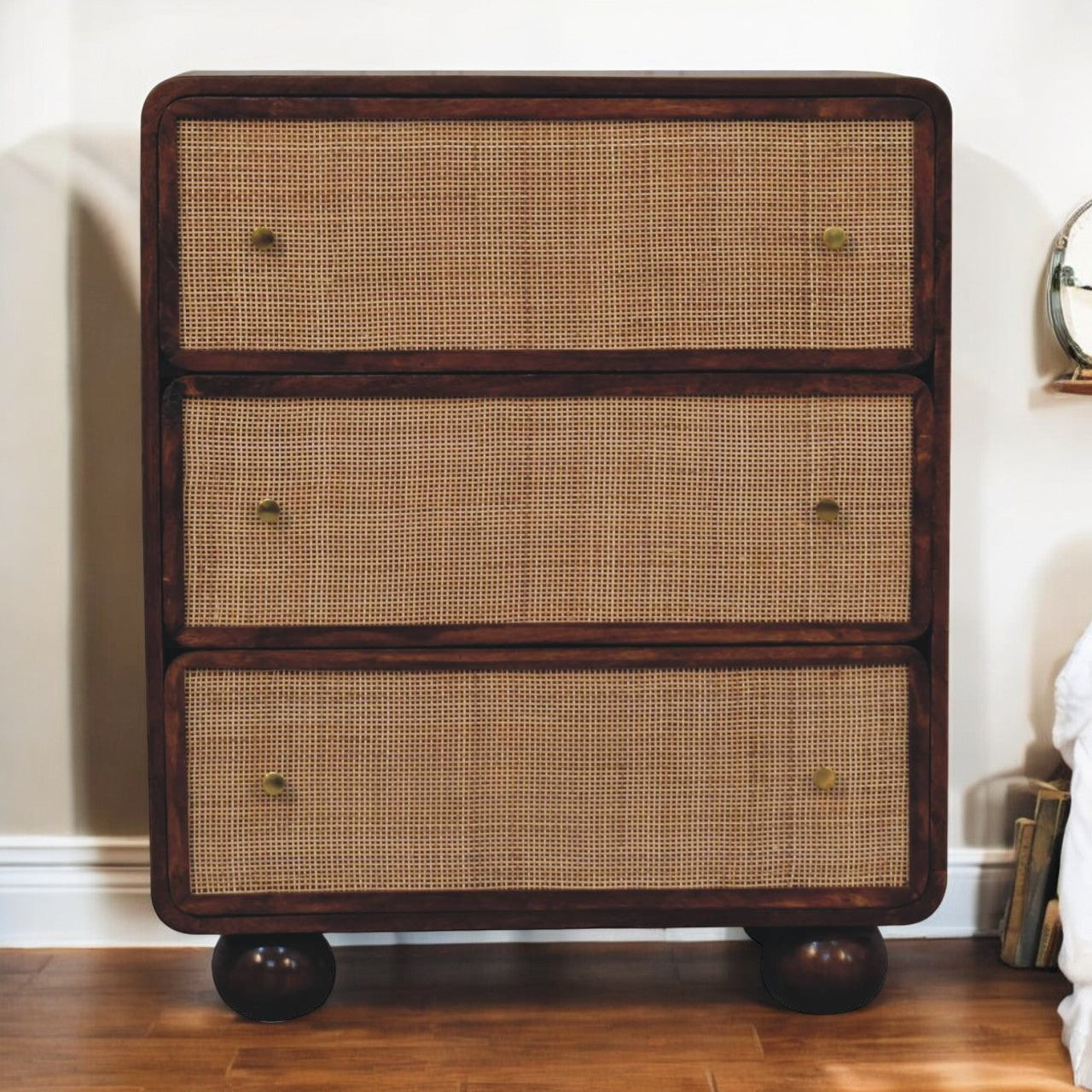 Chestnut Woven Chest of Drawers