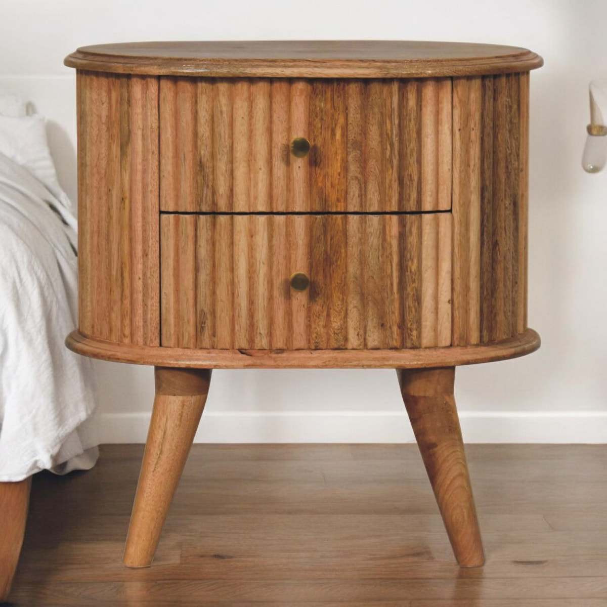 Soba Nordic Bedside Table | Oak Mango Wood