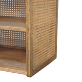 Larissa T-Bar Open Bedside Table | Oak Mango Wood Open Shelf