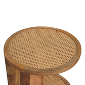 Close-knit Corner End Table Accent Piece | Oak Solid Mango Wood
