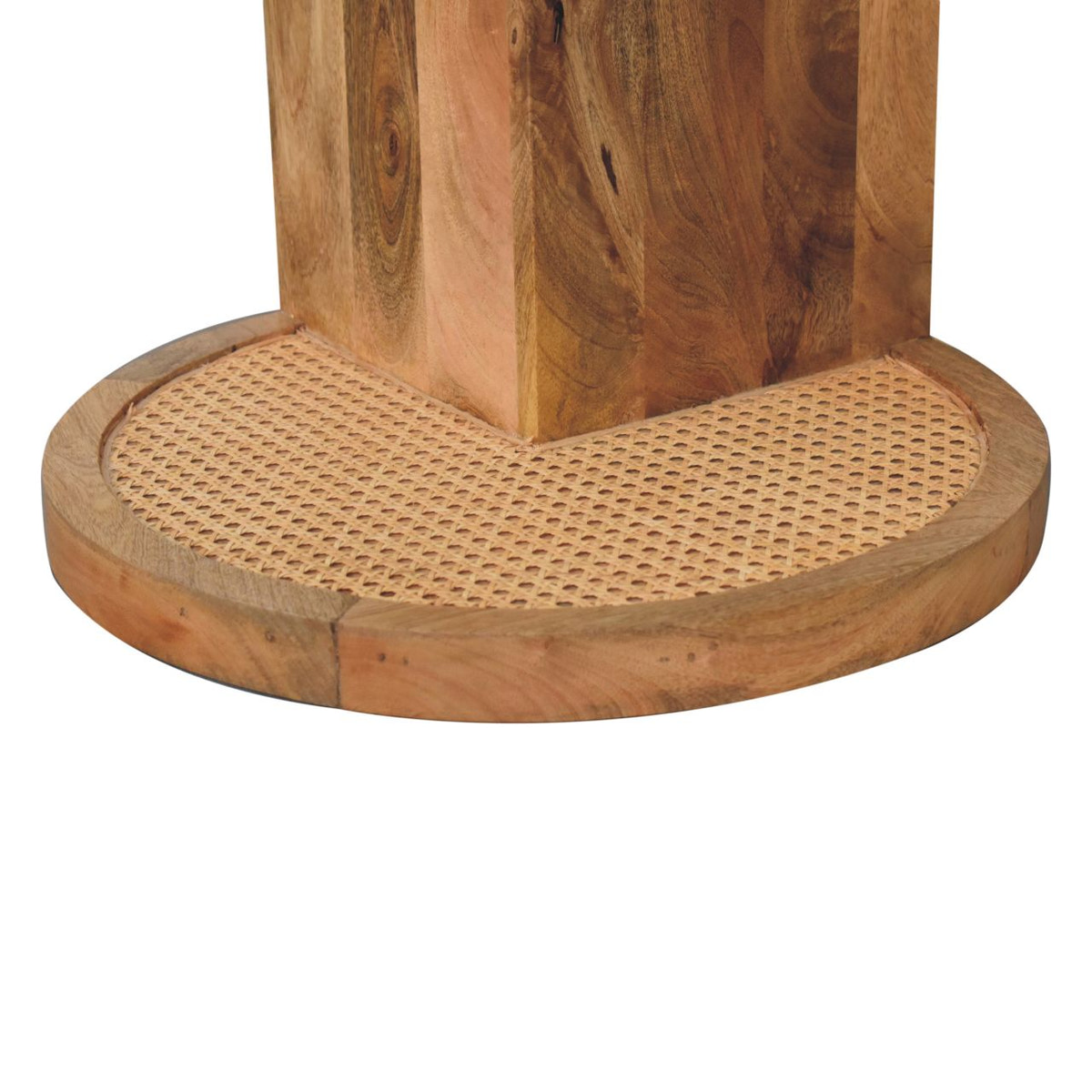 Close-knit Corner End Table Accent Piece | Oak Solid Mango Wood