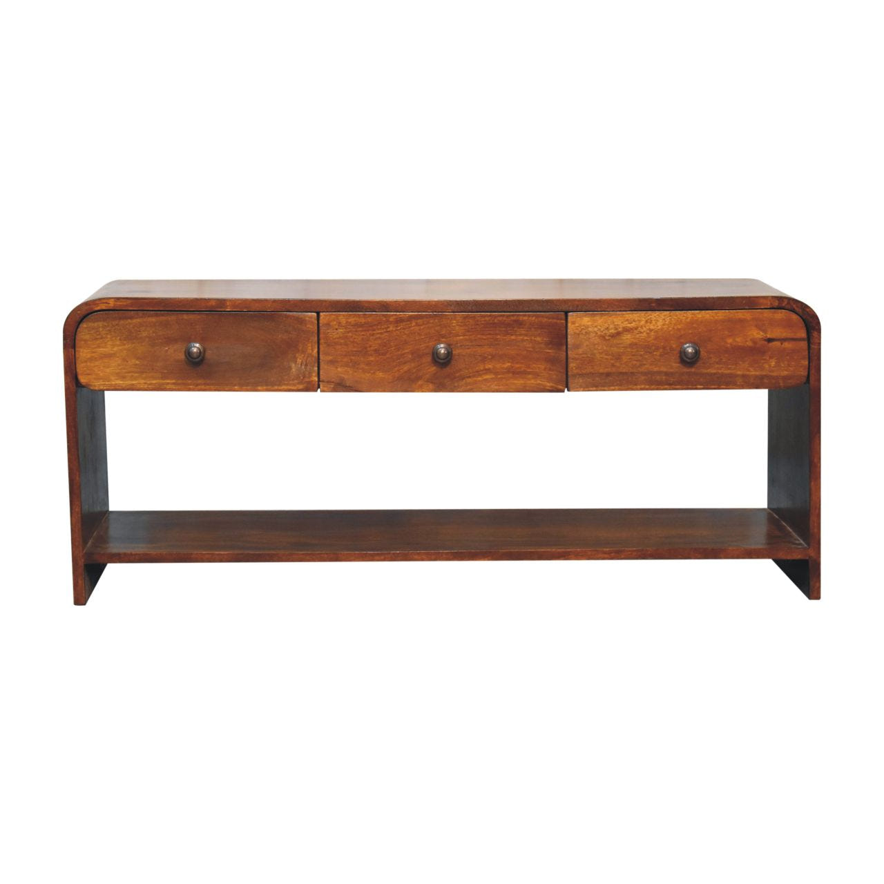 Aspen Slim TV Media Unit | Chestnut Solid Mango Wood