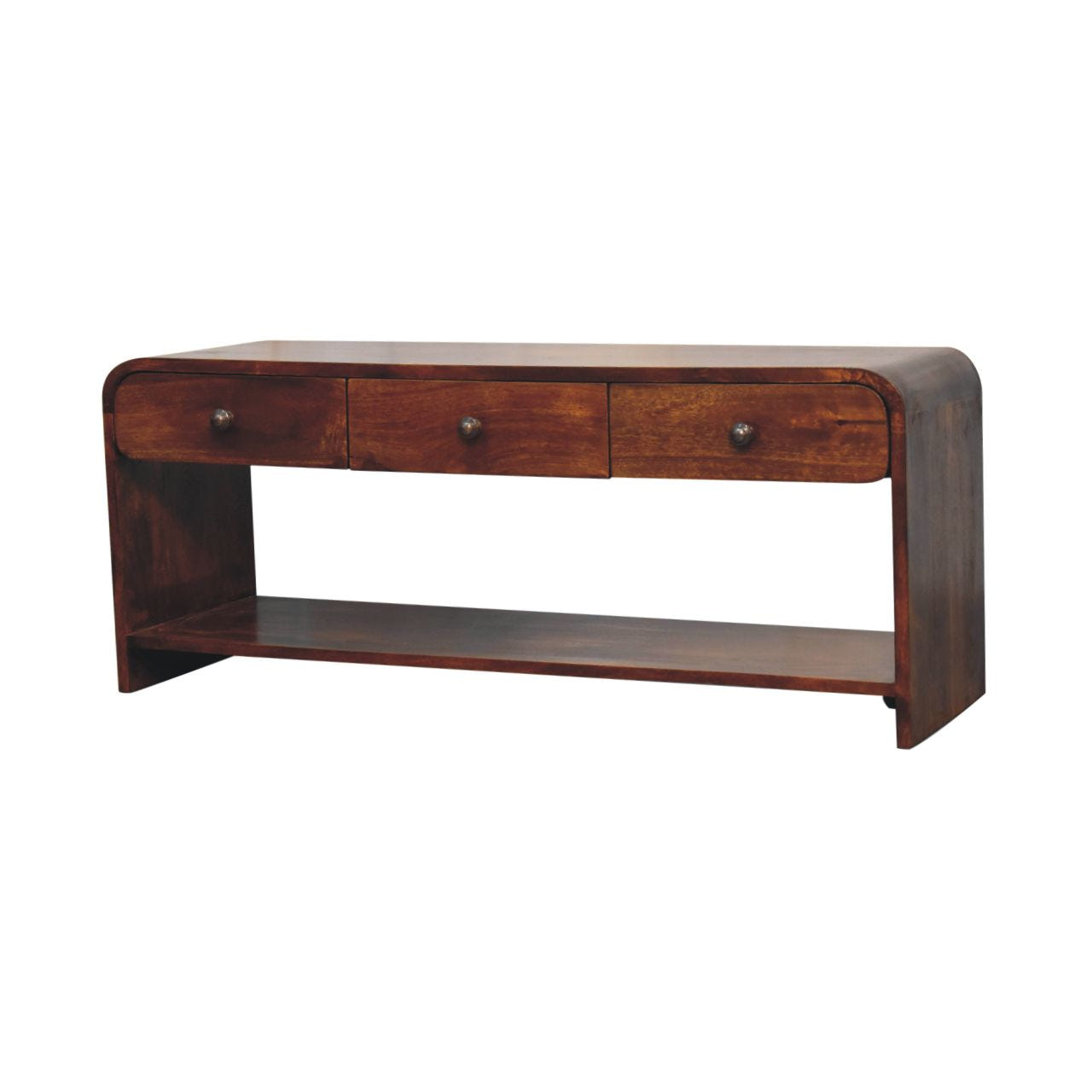 Aspen Slim TV Media Unit | Chestnut Solid Mango Wood