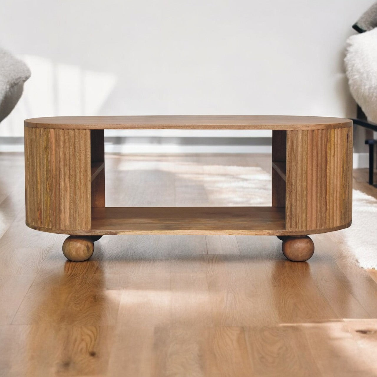 Soba Ball Open Coffee Table | Oak Solid Mango Wood