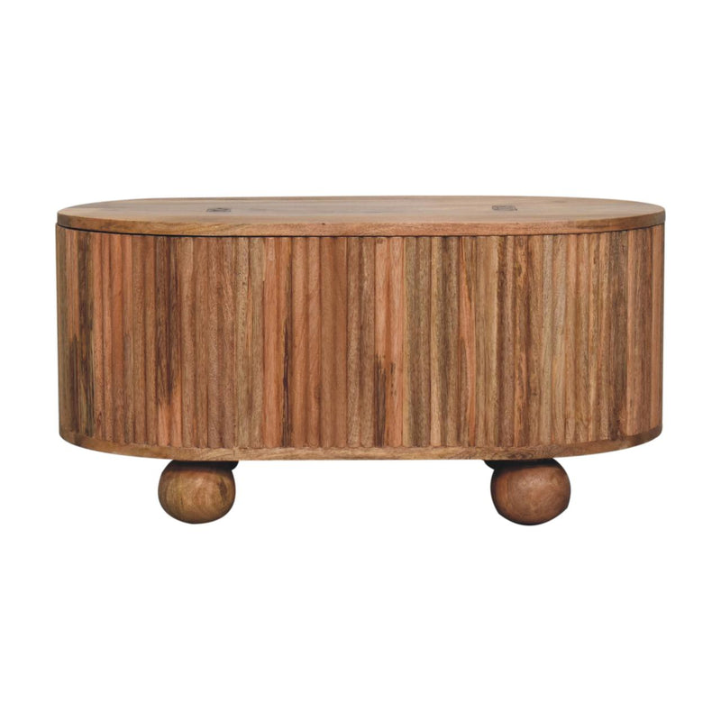 Soba Ball Lid-up Coffee Table | Oak-Ish Solid Mango Wood
