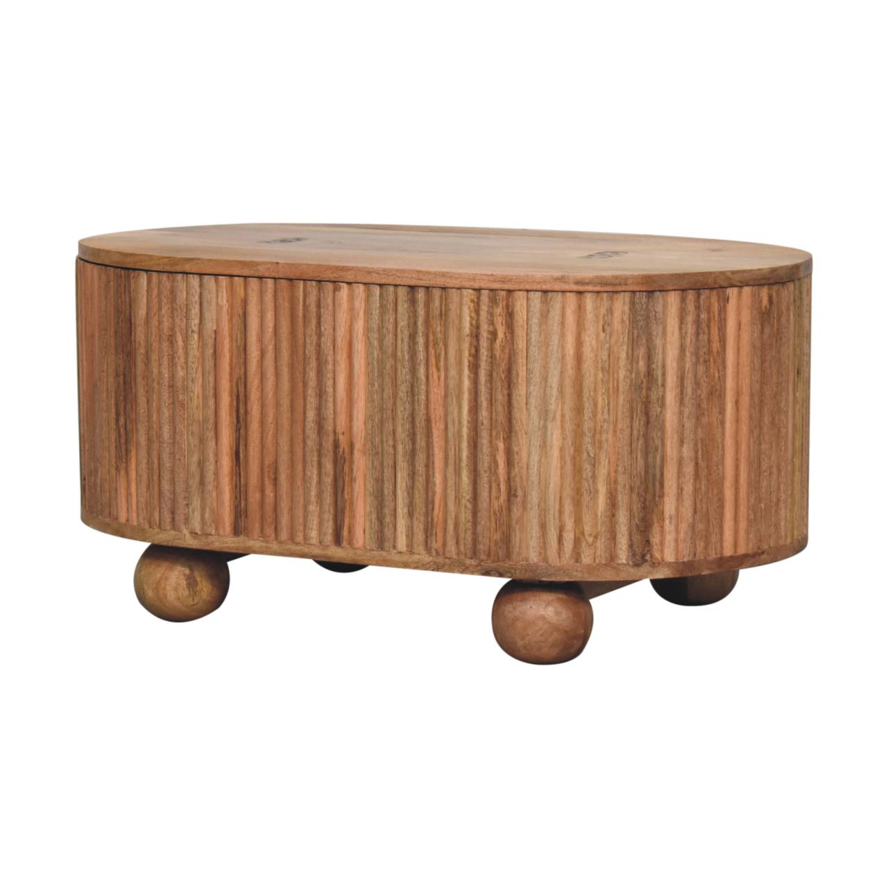Soba Ball Lid-up Coffee Table | Oak-Ish Solid Mango Wood