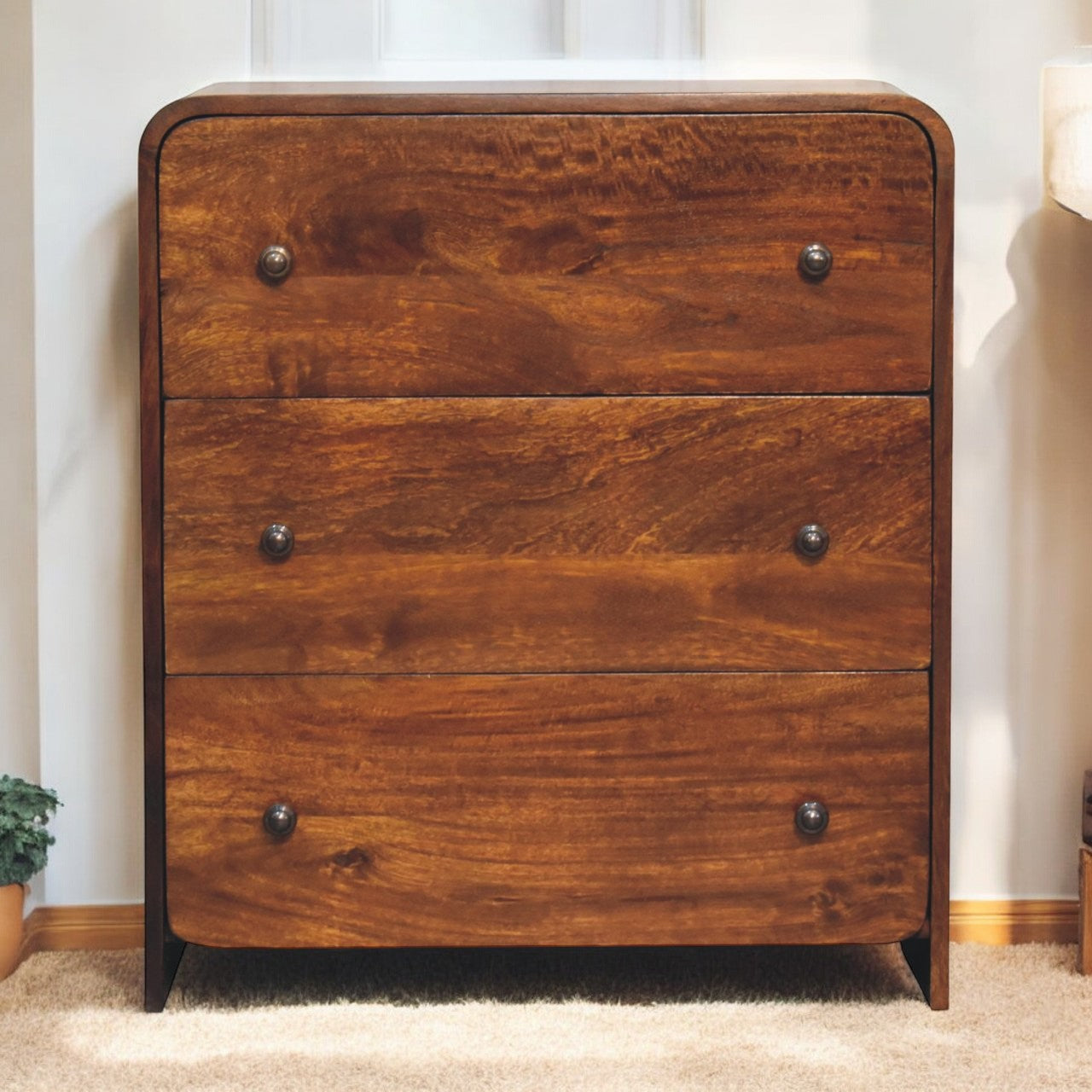 Aspen Slim Chest of Drawers | Chestnut Mango Wood