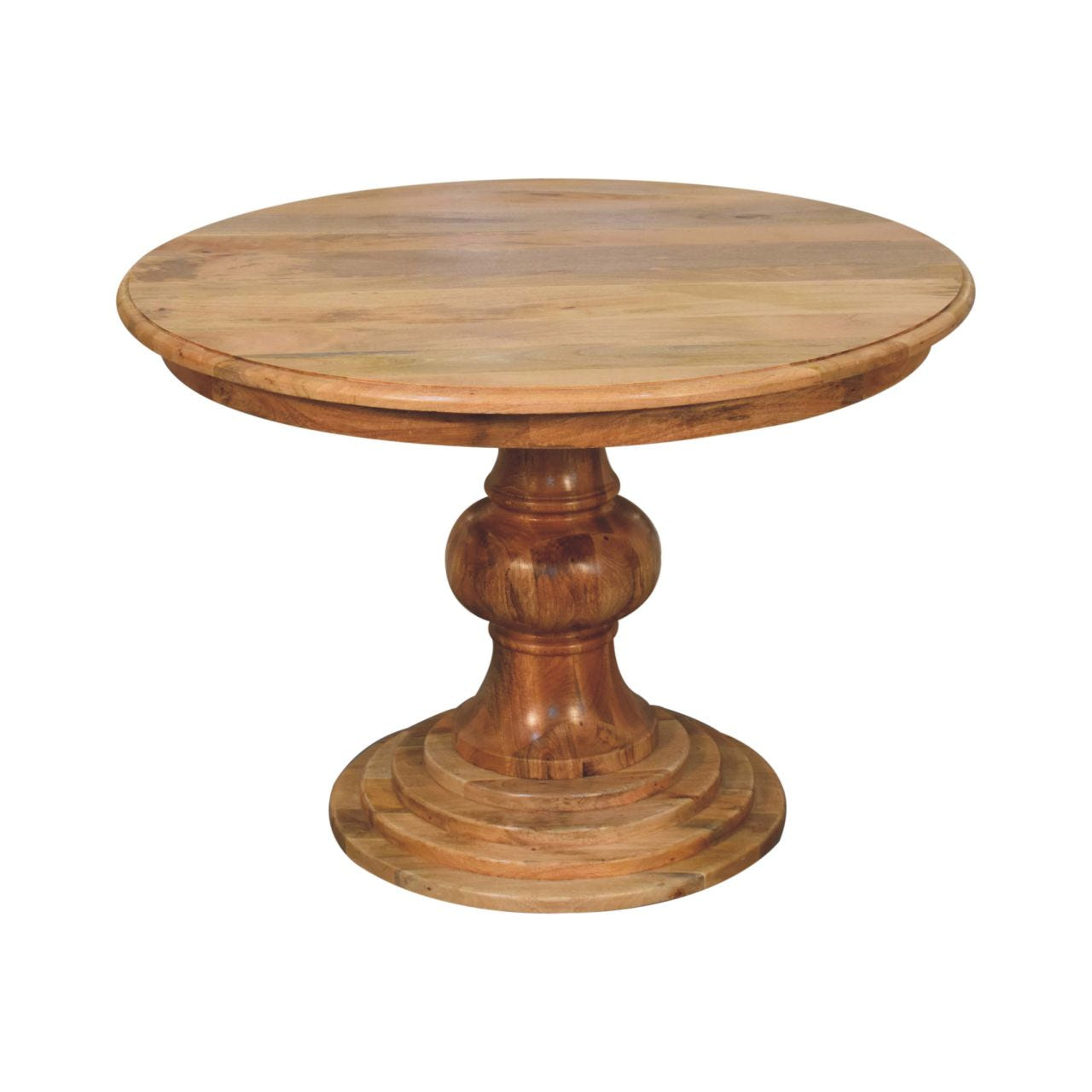 Round Turned Dining Table | Oak Solid Mango Wood