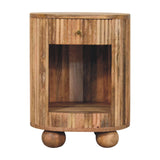 Soba Ball Open Slot Bedside Table | Oak Mango Wood