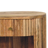 Soba Ball Open Slot Bedside Table | Oak Mango Wood