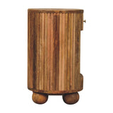 Soba Ball Open Slot Bedside Table | Oak Mango Wood