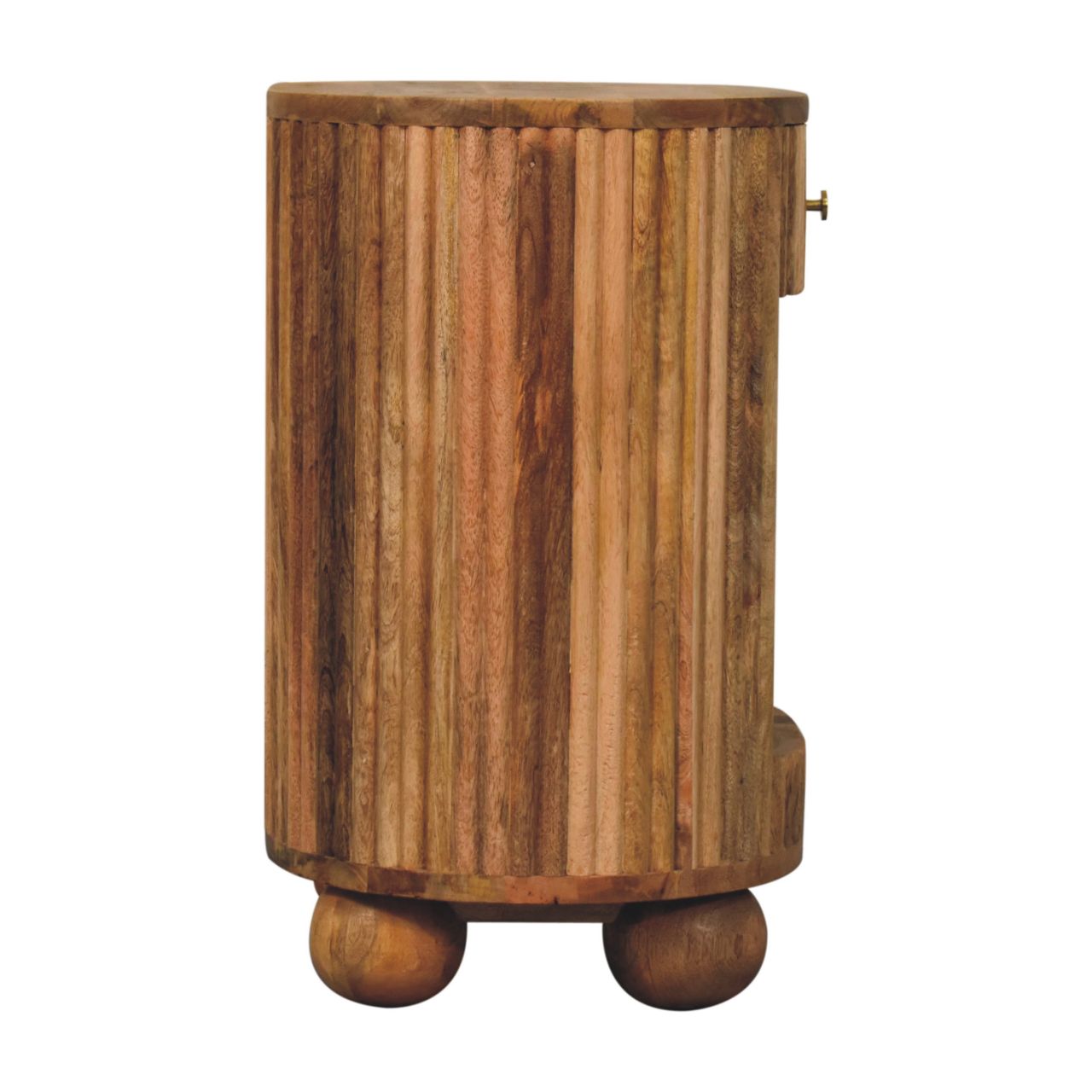 Soba Ball Open Slot Bedside Table | Oak Mango Wood