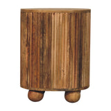 Soba Ball Open Slot Bedside Table | Oak Mango Wood