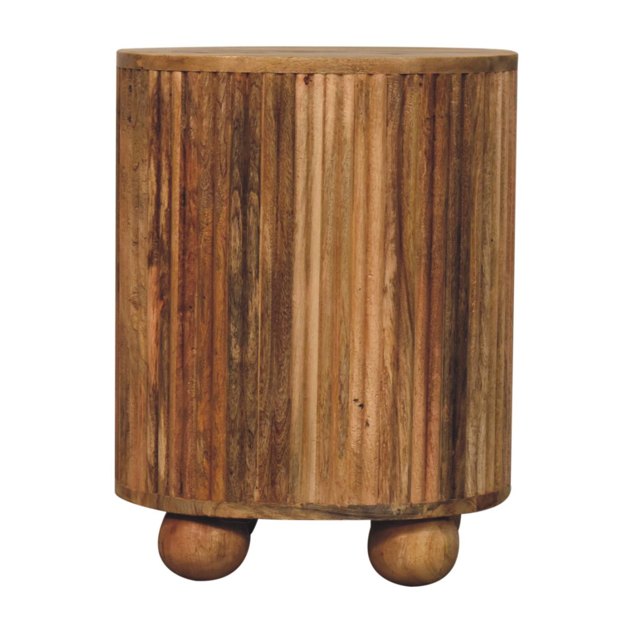 Soba Ball Open Slot Bedside Table | Oak Mango Wood