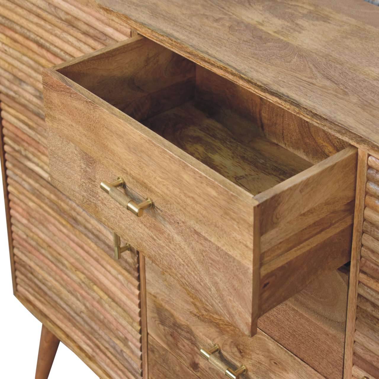 Soba T-Bar Large Nordic Chest of Drawers | Oak Solid Mango Wood