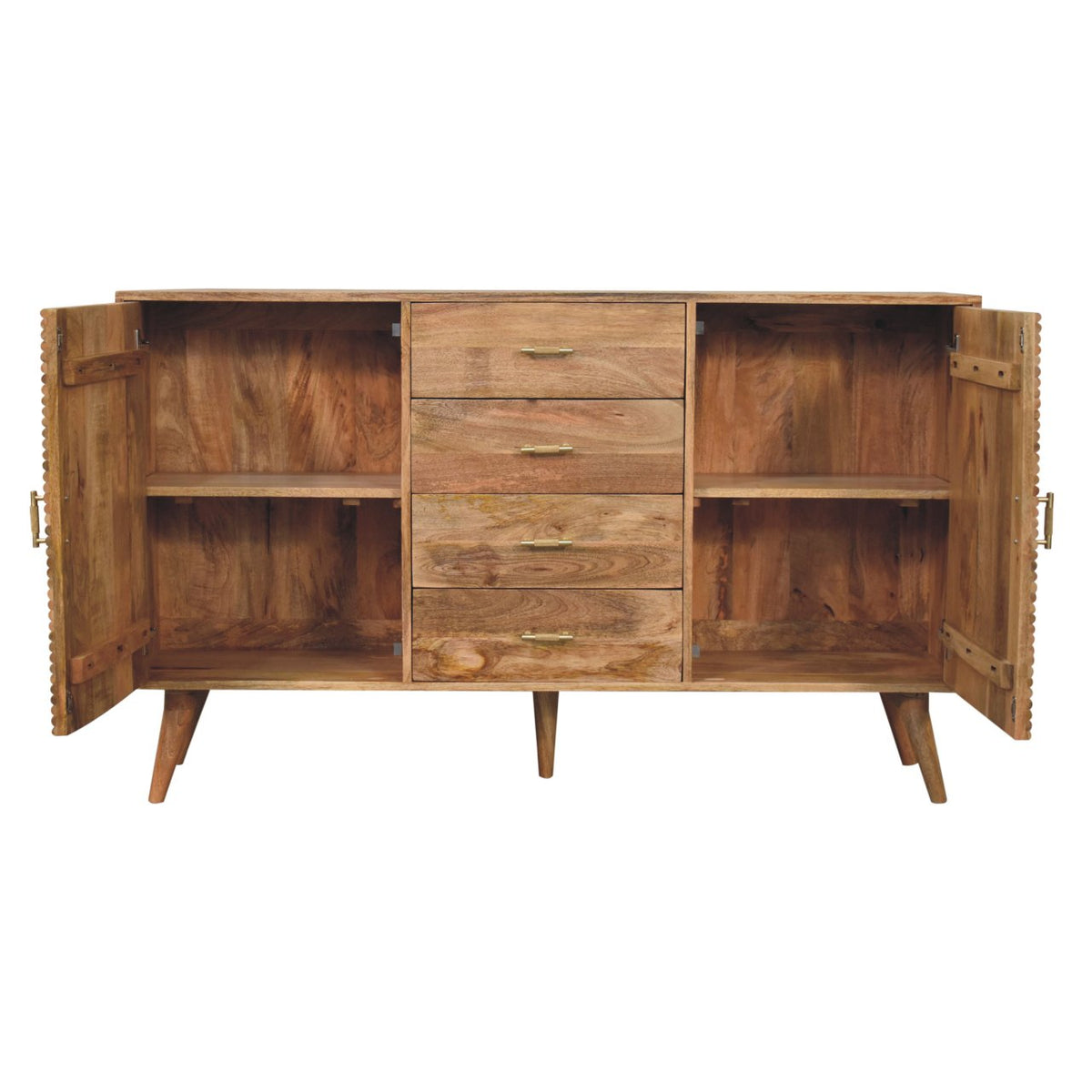 Soba T-Bar Large Nordic Chest of Drawers | Oak Solid Mango Wood