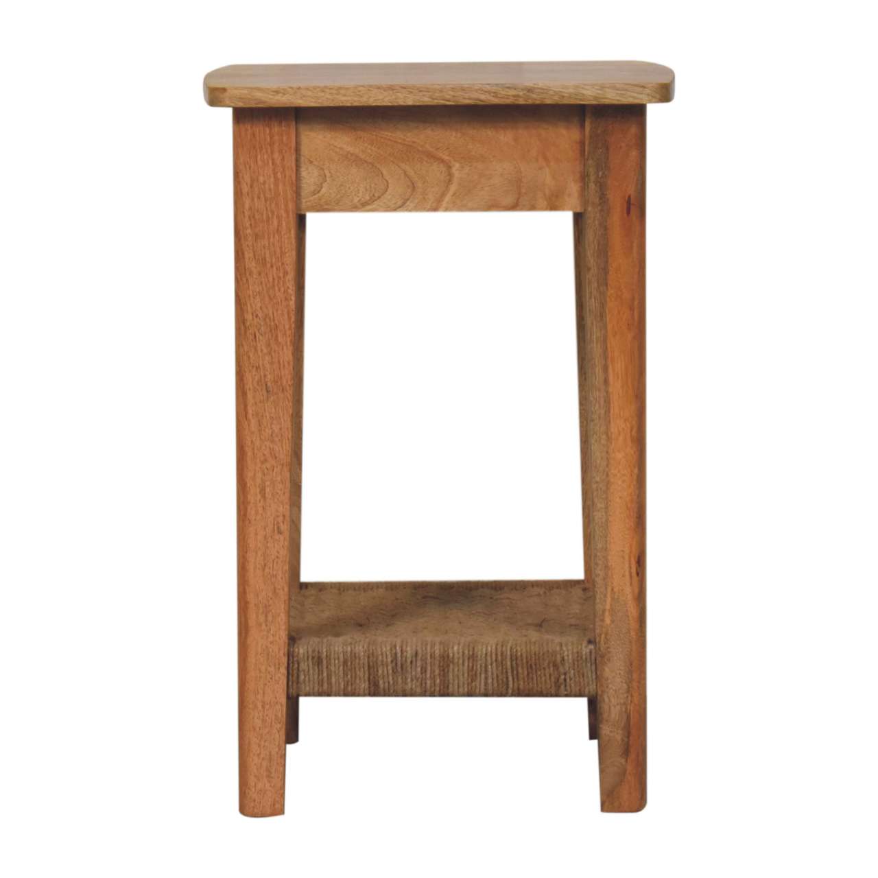 Rope End Table Accent Piece | Oak Solid Mango Wood