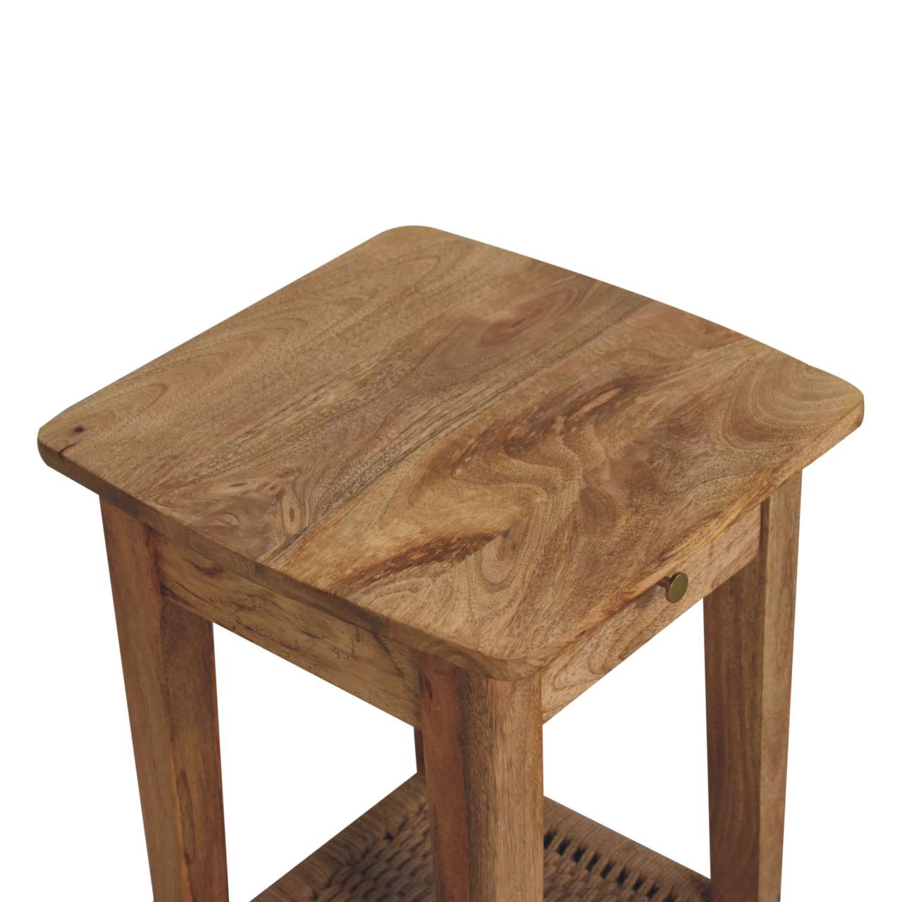 Rope End Table Accent Piece | Oak Solid Mango Wood