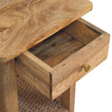 Rope End Table Accent Piece | Oak Solid Mango Wood