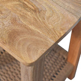 Rope End Table Accent Piece | Oak Solid Mango Wood