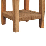 Rope End Table Accent Piece | Oak Solid Mango Wood