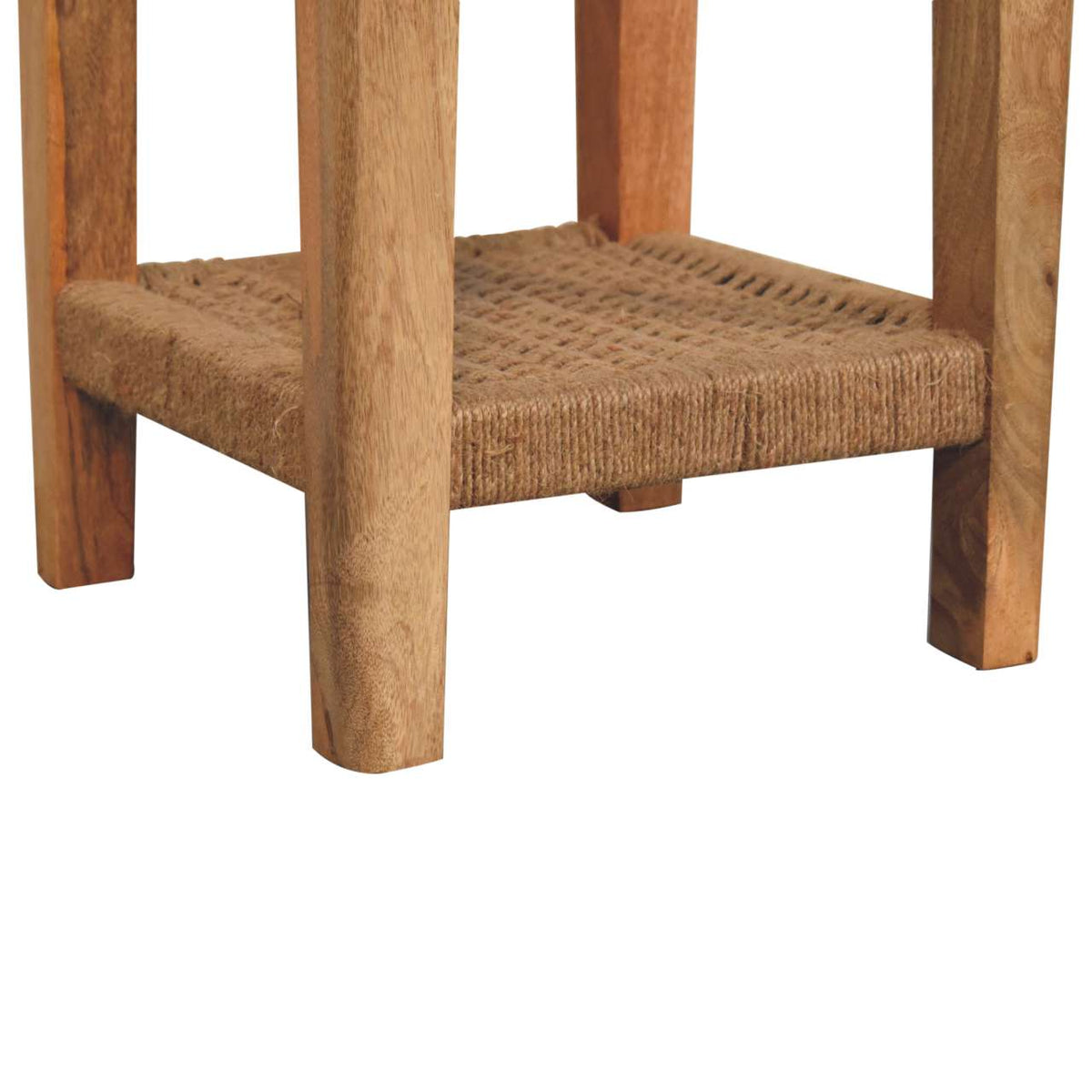 Rope End Table Accent Piece | Oak Solid Mango Wood