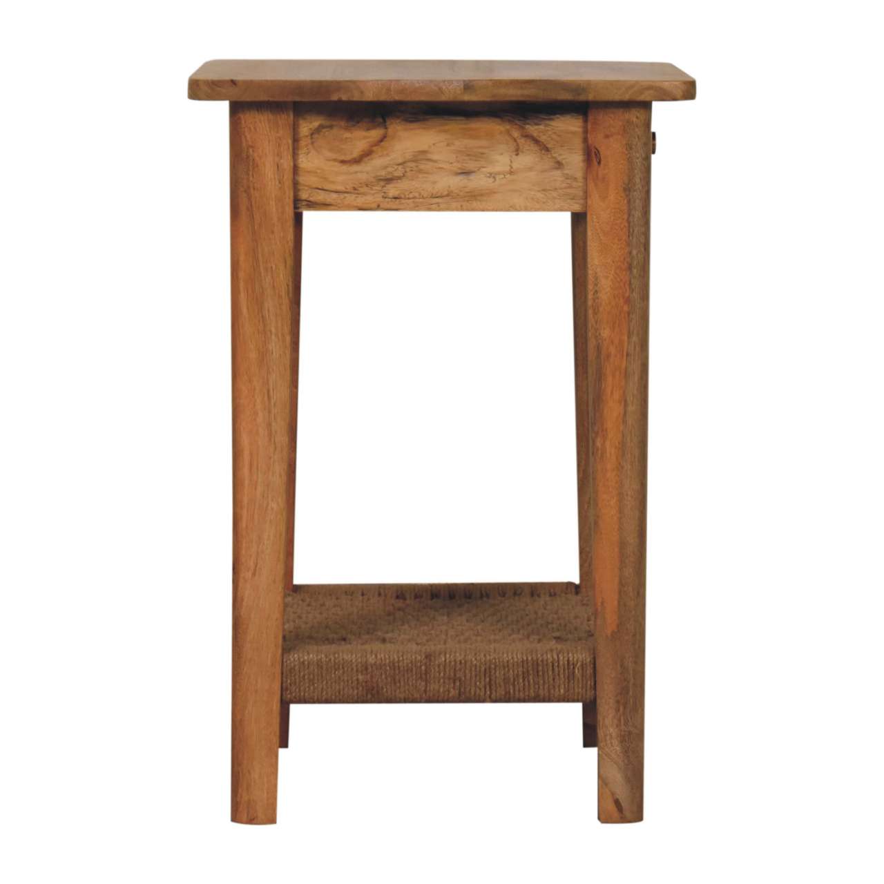 Rope End Table Accent Piece | Oak Solid Mango Wood