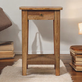 Rope End Table Accent Piece | Oak Solid Mango Wood