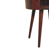 Chestnut Round Open Slot Bedside Table