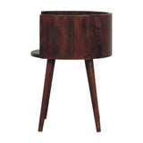 Chestnut Round Open Slot Bedside Table