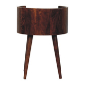 Chestnut Round Open Slot Bedside Table